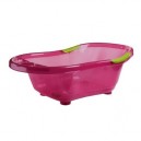 dBb Remond - 306008 - Baignoire Rose Translucide avec Bouchon de Vidange et Poignées Antidérapantes - Vertes Translucides