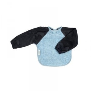 Silly Billyz - 3260606 - Bib - Long Sleeves Cotton with Anti-Leak Col - Blue and Navy Blue - 6-24 months