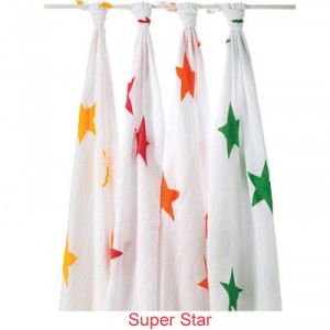 Aden + Anais - 2032 - Set of 4 Maxi Nappies - Super Star