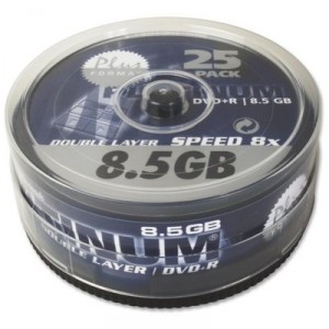 Support BestMedia CD Recordable Platinum DVD+R double couche 8x, 25 pièces en cake box (1119807000)