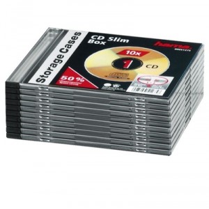HAMA Support Boxes "SLIM" Empty transparent CD (x10) Lot 10 (00051275)