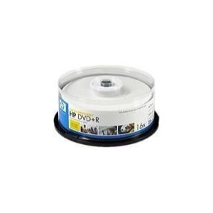 Support HP 25 DVD+R Vierges 16x/4.7Go Imprimable en CakeBox (11-200-018)