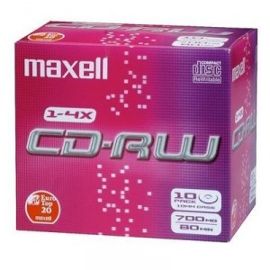 Support de stockage 4x Maxell CD-RW/700MB 80Min 1-4xspd JewelCase 10pk (624860.59.GB)