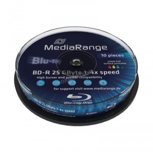 BD-R 25GB 4x Mediarange printable 10er Cake (MR496)