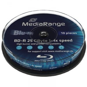 MEDIARANGE Blu-ray Disc BD-R 25 GB 4x speed cakebox 10x (4260057126429)