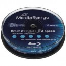 MEDIARANGE Blu-ray Disc BD-R 25 GB 6x speed cakebox 10x (MR499)