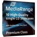MediaRange Boîtier Crystal fin (5mm, fond noir) pour CD, 10 pièces B32 (BOX32)