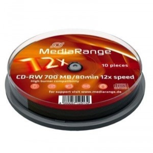 Mediarange - Cakebox 10 Cd-Rw Vierge 700Mb - 80Min - 12X (MR235)