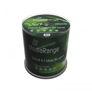 MediaRange DVD+R 16x certifi, 100 pices en cake box (MR443)