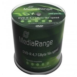 MediaRange DVD-R 16x certifié, 100 pièces en cake box (MR442)