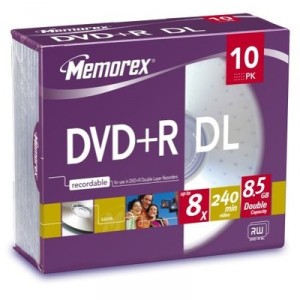 8x Storage Media Memorex MRX DVD + R DL 8.5GB 8X 10PK (5024460007114)