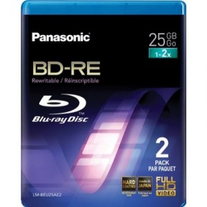Support de stockage BD-R Disque Blu-ray PANASONIC LM-BEU25AE2 Lot de 2