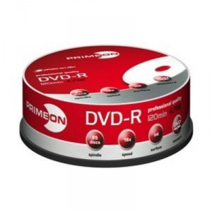 Support 16x DVD-R vierges Primeon Photo-On-Disc Printable 4,7 GB 16x - Cakebox (25) (4250125800993)
