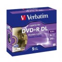 Support de stockage DVD+R Double couche 8x Verbatim (43684) (5 Pack)