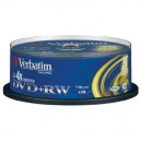 Support de stockage 4x Verbatim DVD+RW x 25 - 4.7 Go Lot de 25 (5051749062588)