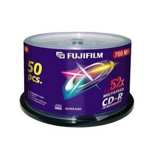 Support de stockage CD-R 52x FUJIFILM (P10DCRCA15A) Lot de 50