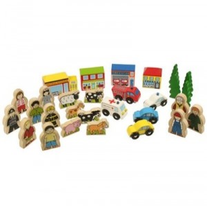 Bigjigs Toys Accessoirs pour le circuit de train en bois