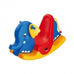 Big Spielwarenfabrik Big - 1319 - Elephant À Bascule Bleu Jaune Rouge (Import Allemagne) (Big-Toys Factory)
