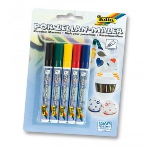 Bringmann Feutres pour peinture sur porcelaine, 5 pièces
