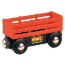 Brio - 33651 - Circuit train bois - Wagon bétail - Rouge