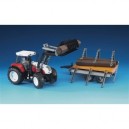 Bruder - 2088 - Véhicule Miniature - Tracteur STEYR CVT 170 avec Fourche et Remorque à Troncs