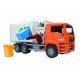 Bruder - 2761 - Véhicule Miniature - Camion Benne Man Orange avec 2 Poubelles