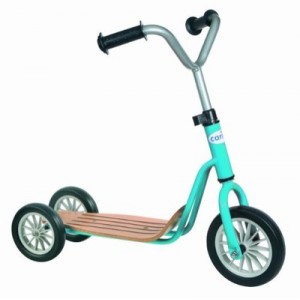 Caritan - 59499AMZ - Vélos et Patinettes - Patinette 3 roues "Zik+" Bleue - plateau bois (Caritan)