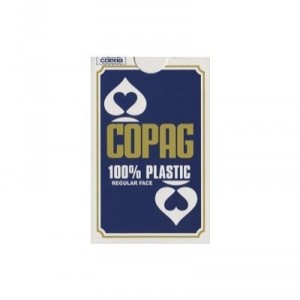 Carta Mundi Copag - 104005124 - 100% Plastic - Cards 54 - Format 57X89Mm - Bold Face - Blue Case