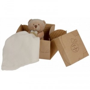 Doudou Compagnie - 302 - Ours Mouchoir - Boîte Fleur