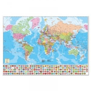 Educa toys Educa - Puzzle 1500 pièces - Carte du Monde avec les drapeaux des pays