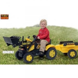 Falk - Tractopelle à pédales Country + Remorque (Import Grande Bretagne)
