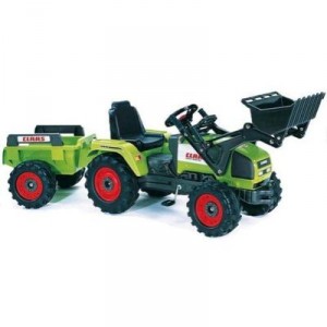 Falk and Co. Falquet FAT880DP Miniature Backhoe Claas Vehicle + Trailer