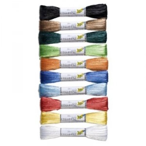Folia Bringmann Raphia en assortiment de couleurs, 10 paquets