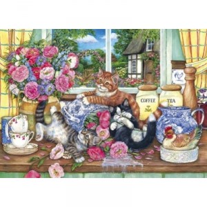 Gibsons Puzzle 1000 pièces - Debbie Cook : Chats polissons