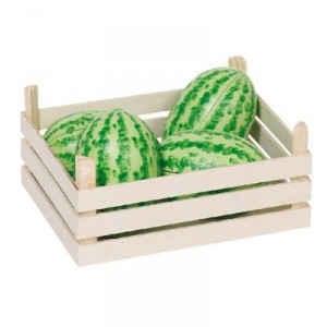 Goki - 51878 - Imitation - Cagette de 12 Tranches de Pastèques en Bois