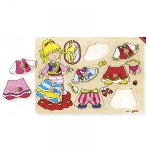 Goki - 57814 - Puzzle en Bois Princesse à Habiller à Encastrements - 8 pieces
