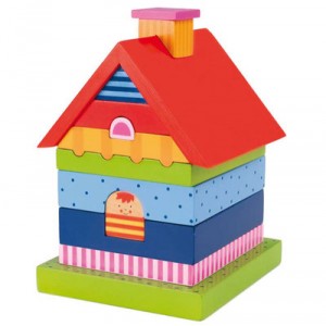 Goki - Jeu de Construction - Villa à Construire en Bois, 14 éléments