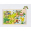 Gollnest Goki - 57890 - Puzzle des Bébés Animaux en Bois - 24 Pièces