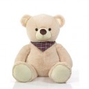 Happy People 58129 - Grand ours en peluche de 107 cm de haut, couleur crème, position assise, foular...