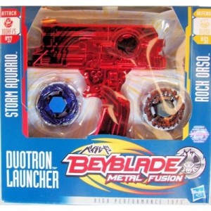 Hasbro Exclusif Beyblade Noir Duotron Launcher Storm Capricorn M145Q et Earth Virgo GB14SBS