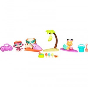 94137 Hasbro - Littlest Pet Shop - Doll - The Safari - Set 3 Petshop Animals - Giraffe with 1488 and ...