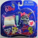HASBRO LITTLEST PET SHOP LAPIN ANGORA GRIS 993 + ACCESSOIRE COUSSIN DUO