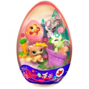 Hasbro Poupée - Littlest Petshop Oeuf de pâques - Lapin, Chat, Canard et Papillon