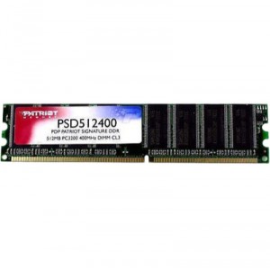 M&eacute;moire Patriot - PSD4001 - DDR Kit PC-3200 400MHz Non-ECC - Unbuffered - 184 broches DIMM PDP Systems 512 Mo (PSD5124001)
