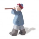 Holztiger Berger avec une flûte, en bois