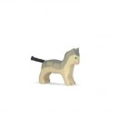 Holztiger Chat, petit, gris, en bois