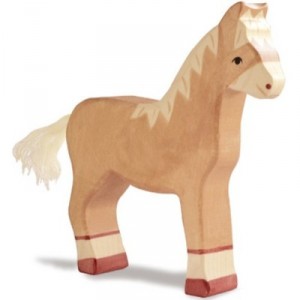 Holztiger Horse, brown, standing, wood