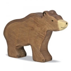 Holztiger Ours brun, en bois