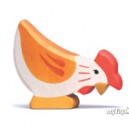 Holztiger Poule qui picote, en bois