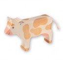 Holztiger Vache brune, debout, en bois